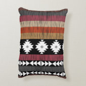 先住民のカラフル民族線パターン アクセントクッション (裏面(縦))