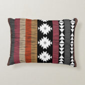 先住民のカラフル民族線パターン アクセントクッション (裏面)