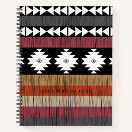 先住民のカラフル民族線パターン ノートブック
