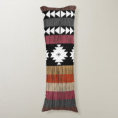 先住民のカラフル民族線パターン ボディピロー (正面縦)
