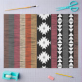 先住民のカラフル民族線パターン 薄葉紙 (クラフト)