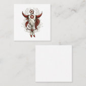 先住民のフローラ背景のアメリカの記号。pn スクエア名刺 (正面/裏面)