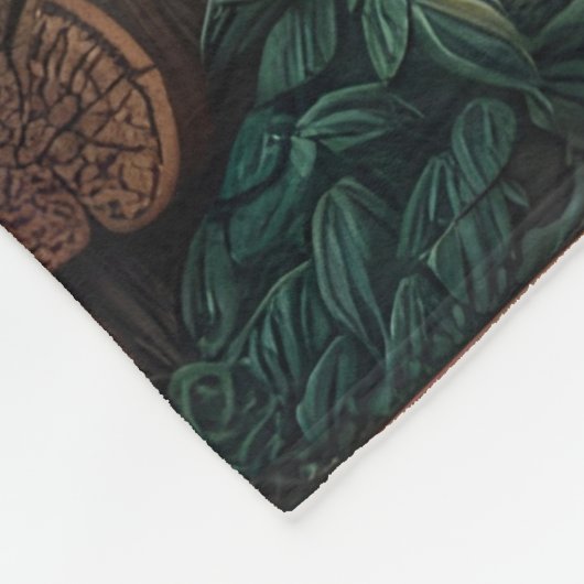 先住民の女性は夕暮れの湖に反射する フリースブランケット (角)