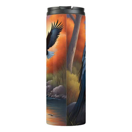 先住民の女性は翼のある女性と急増するワシ。 タンブラー (裏面)