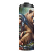 先住民の女性、クマ:激しい仲間 タンブラー (正面)