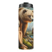先住民の女性、クマ、火：オージー・ストリーム タンブラー (正面)