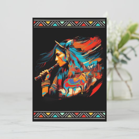 先住民の女遊の子のフルート馬の招待状 招待状 (スタンド正面)
