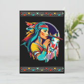 先住民の少女がフルートを演奏し馬の招待状 招待状 (スタンド正面)