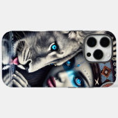 先住民の戦士とライオンの月明かりの下 Case-Mate iPhoneケース (裏面 (横))