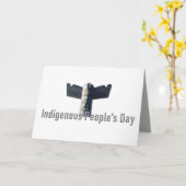 先住民の日9月23日グレイ・トーテム カード (黄色い花)