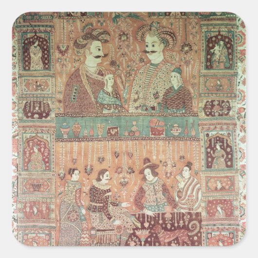 先住民の潜在力を描いたベッドスプレッド スクエアシール (正面)