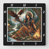 先住民の空：イーグルの旅の山のビスタ スクエア壁時計 (正面)