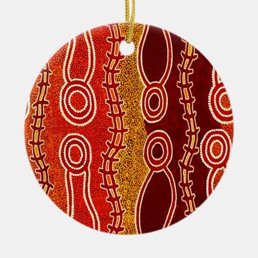 先住民の蛇。 セラミックオーナメント (正面)