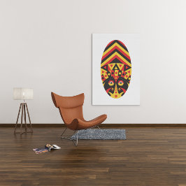 先住民の部族のマスク キャンバスプリント