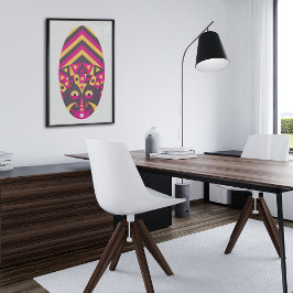 先住民の部族のマスク メタルプリント