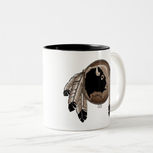 先住民の野生動物ギフト メティス コーヒーカップ マグカップ (正面右)