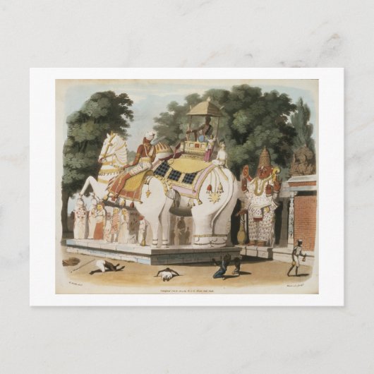 先住民は、彼らの支配者に敬意を払う、Thoによって刻まれた ポストカード (正面)