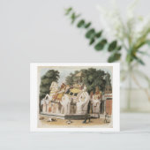 先住民は、彼らの支配者に敬意を払う、Thoによって刻まれた ポストカード (スタンド正面)