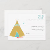 先住民をテーマ | ウェディングRSVPカード 出欠カード (正面/裏面)