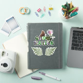 「先住民を育て!」シダ葉の花 シール (iPadカバー)