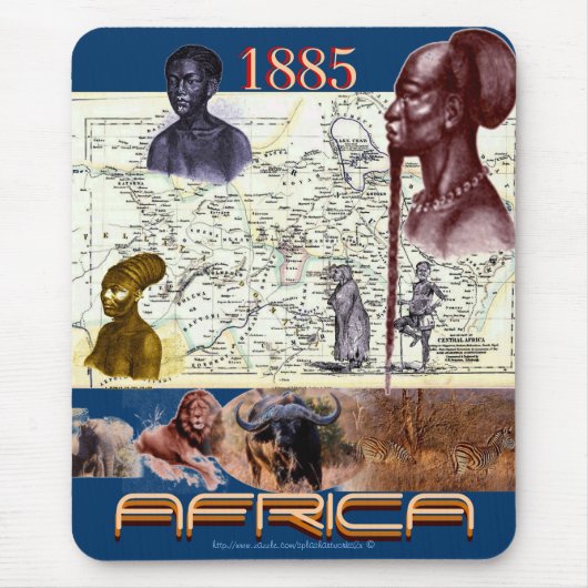 先住民アフリカの1885年ヴィンテージ マウスパッド (正面)