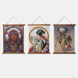 先住民アメリつるカのタペストリーセット3 吊り下げ型タペストリー
