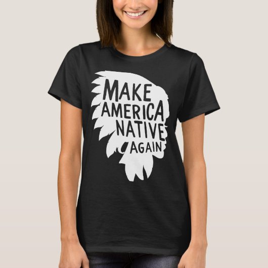 先住民アメリもしカのインディアンのみ壁を作った Tシャツ (正面)