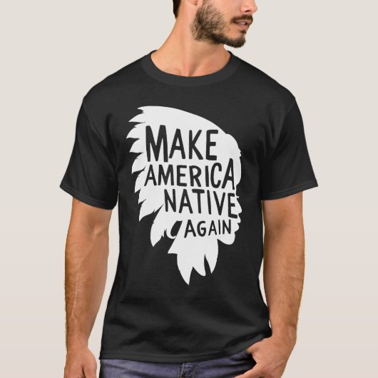 先住民アメリもしカのインディアンのみ壁を作った Tシャツ (正面)