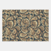 先住民アメリインスパイアカペイズリーパターン ラッピングペーパーシート (正面2)