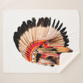 先住民アメリカのインドのチーフ・ヘアドレス(インディアン・チー) シェルパブランケット (正面(横))