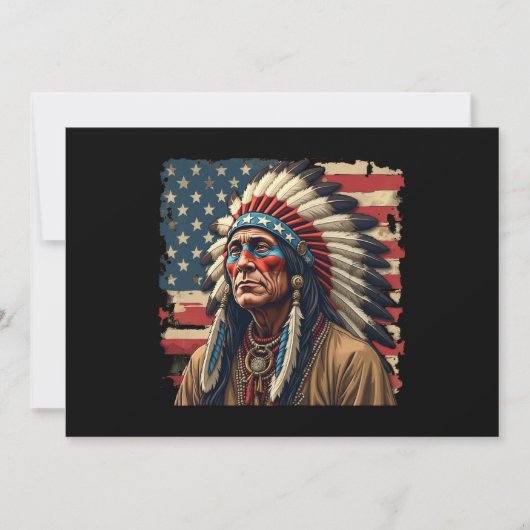 先住民アメリカのインドの最高の愛国的なアメリカ人 招待状 (正面)