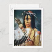 先住民アメリカのカナダのクレー人のチーフ ポストカード (正面/裏面)