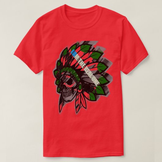 先住民アメリカのスカル作品 Tシャツ (デザイン正面)