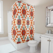 先住民アメリカのスタイル幾何学的シームレス シャワーカーテン (インサイチュ)