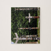先住民アメリカのトーテムポール，バンクーバー，英国 ジグソーパズル (縦)