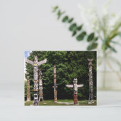 先住民アメリカのトーテムポール,バンクーバー,英国 ポストカード (スタンド正面)