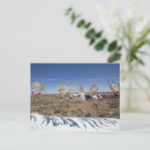 先住民アメリカのドリームキャッチャーが外で売り出し ポストカード (スタンド正面)