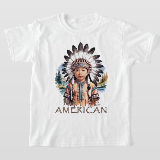 先住民アメリカのヤング・チーフ Tシャツ (レイダウン)