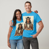 先住民アメリカのラインワークタトゥーインスパイアTシャツ Tシャツ (ユニセックス)