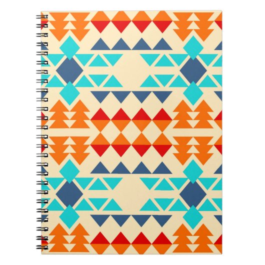 先住民アメリカのロムバスとtrのシームレスなパターン ノートブック (正面)