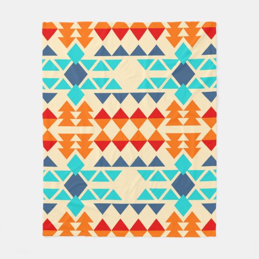 先住民アメリカのロムバスとtrのシームレスなパターン フリースブランケット (正面)