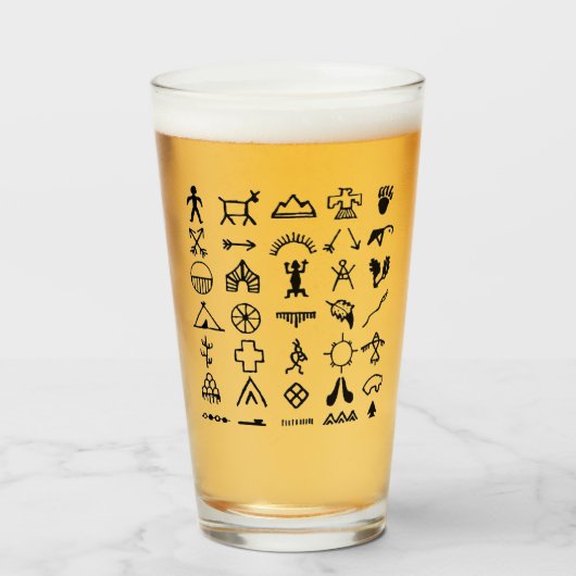 先住民アメリカの写真記号 タンブラーグラス (ドリンク正面)