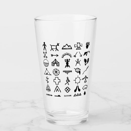 先住民アメリカの写真記号 タンブラーグラス (正面)