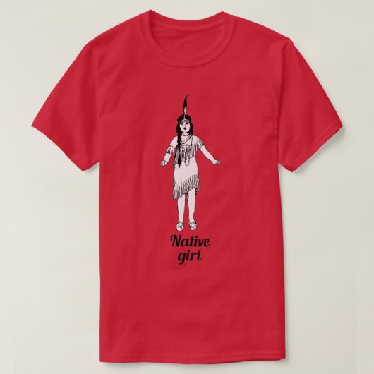 先住民アメリカの少女7 Tシャツ (デザイン正面)