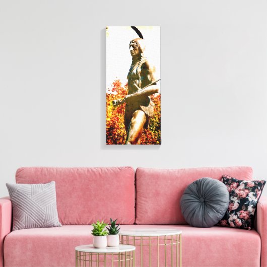 先住民アメリカの彫像、カンザスシティー キャンバスプリント (インサイチュ (リビング))