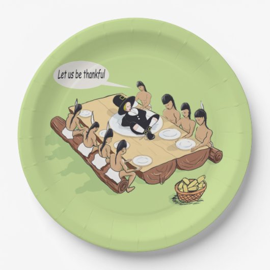 先住民アメリカの感謝祭 ペーパープレート (正面)