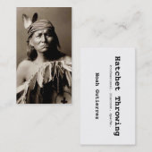 先住民アメリカの手斧の投げる人のテレホンカード 名刺 (正面/裏面)
