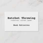 先住民アメリカの手斧の投げる人のテレホンカード 名刺 (裏面)