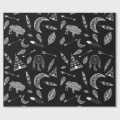 先住民アメリカの白い記号 ラッピングペーパー (フラット)