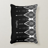 先住民アメリカの白黒の習慣 アクセントクッション (正面(垂直))